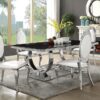 Antoine 5-piece Rectangular Glass Top Dining Set Chrome