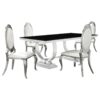 Antoine 5-piece Rectangular Glass Top Dining Set Chrome