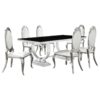 Antoine 7-piece Rectangular Glass Top Dining Set Chrome