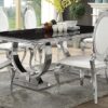 Antoine Rectangular 95-inch Glass Top Dining Table Black