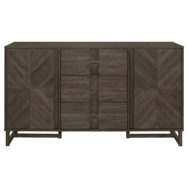 Kelly 3-drawer Storage Dining Sideboard Buffet Dark Grey