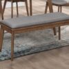 Alfredo Upholstered Dining Bench Grey and Natural Walnut