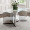 Emery 76-inch Rectangular Mirrored Dining Table Silver