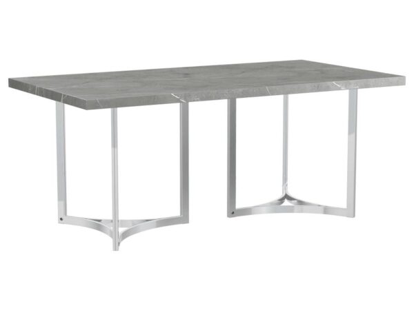 Sterling 72-inch Rectangular Dining Table Grey Faux Marble