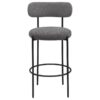 Viola Boucle Upholstered Bar Chair Grey (Set of 2)