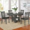 Lavon 5-piece Oval Extension Leaf Dining Set Medium Grey