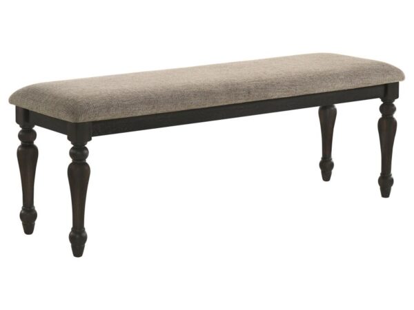 Bridget Fabric Upholstered Dining Bench Stone and Charcoal