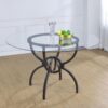 Aviano Round 48-inch Glass Top Metal Dining Table Gunmetal