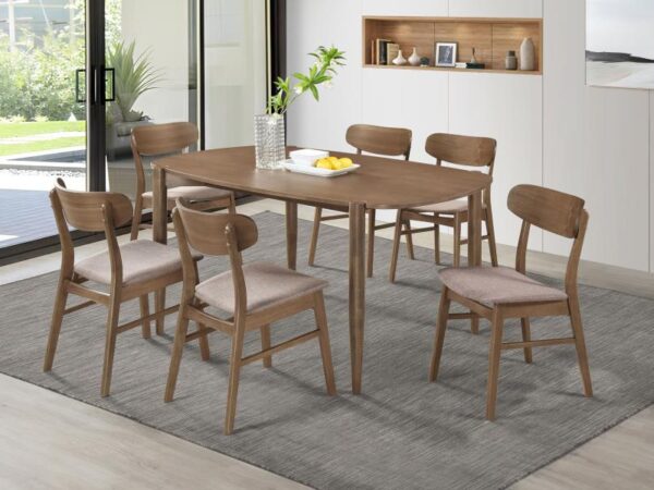Dortch 7-piece Oval Solid Wood Dining Set Walnut