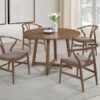 Dinah 5-piece Round Solid Wood Dining Set Walnut