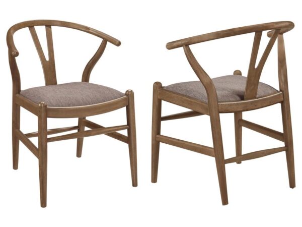 Dinah Wood Wishbone Dining Side Chair Walnut (Set of 2)