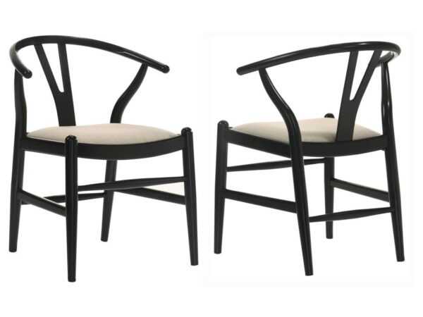 Crestmont Wood Wishbone Dining Side Chair Black (Set of 2)