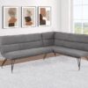 Dodson Fabric Upholstered L-Shaped Nook Dining Bench Grey