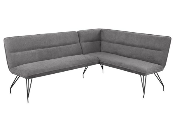 Dodson Fabric Upholstered L-Shaped Nook Dining Bench Grey
