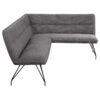 Dodson Fabric Upholstered L-Shaped Nook Dining Bench Grey