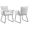 Ackland Upholstered Dining Arm Chair Light Grey (Set of 2)