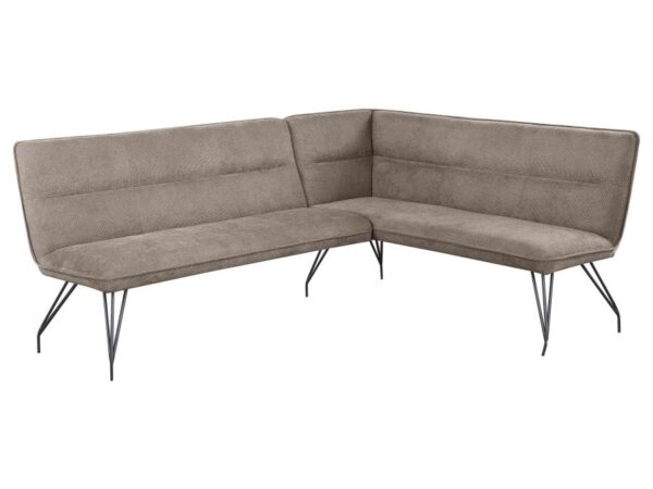 Dodson Fabric Upholstered L-Shaped Nook Dining Bench Taupe