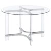 Keeling 5-piece Round Glass Top Acrylic Dining Set Chrome