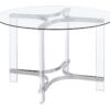 Keeling 5-piece Round Glass Top Acrylic Dining Set Chrome