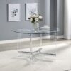 Keeling 47-inch Round Glass Top Acrylic Dining Table Chrome