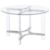 Keeling 47-inch Round Glass Top Acrylic Dining Table Chrome