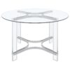 Keeling 47-inch Round Glass Top Acrylic Dining Table Chrome