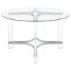 Keeling 47-inch Round Glass Top Acrylic Dining Table Chrome