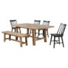 Middleton 6-piece Extension Leaf Dining Set Brown and Black