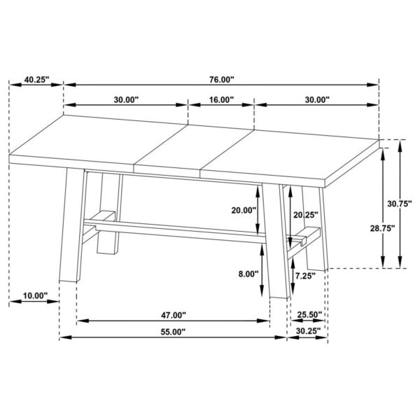 Middleton 7-piece Extension Leaf Dining Set Natural Brown