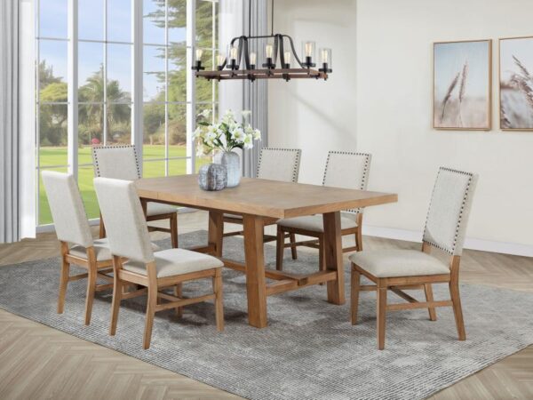 Middleton 7-piece Extension Leaf Dining Set Brown and Beige
