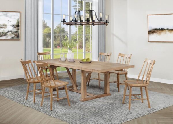 Middleton 7-piece Extension Leaf Dining Set Natural Brown