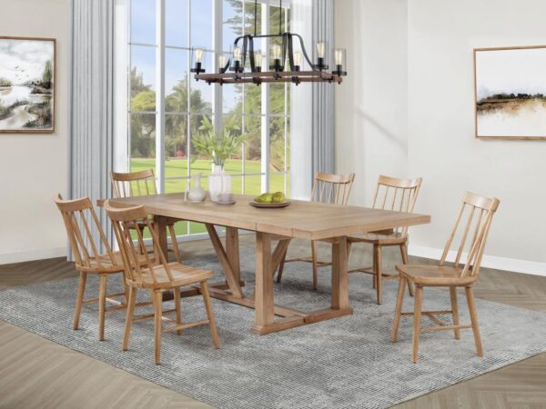 Middleton 7-piece Extension Leaf Dining Set Natural Brown