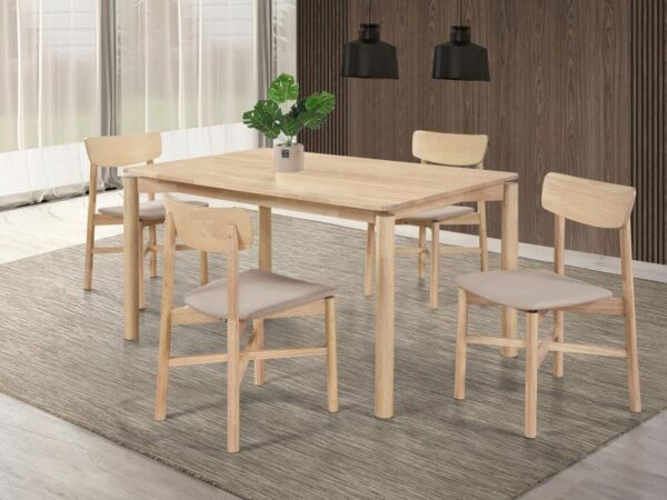 Parkridge 5-piece 59-inch Wood Dining Set White Washed