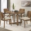 Crestmore 5-piece 46-inch Round Wood Dining Table Set Walnut