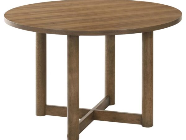 Crestmore 46-inch Round Wood Dining Table Walnut