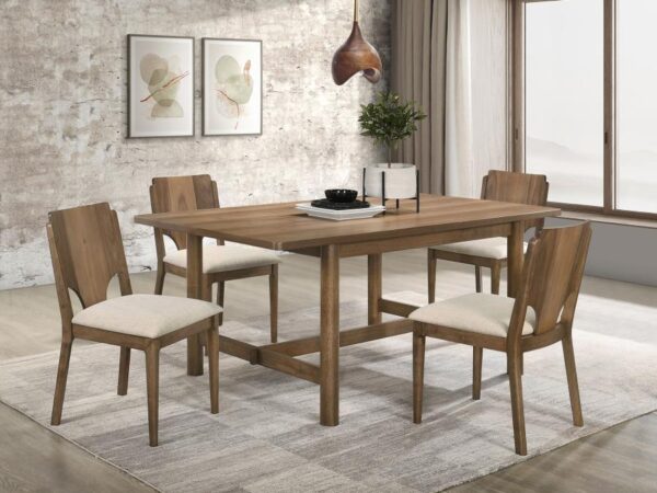 Crestmore 5-piece Rectangular Dining Table Set Walnut