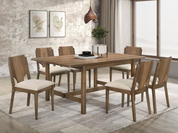 Crestmore 7-piece Rectangular Dining Table Set Walnut