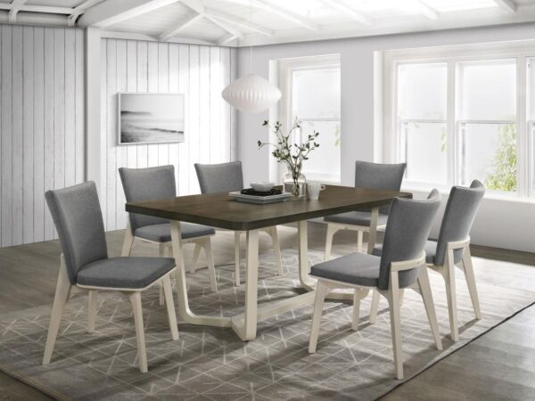 Biloxi 7-piece 71-inch Rectangular Dining Set Greyish Brown
