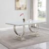 Antoine Rectangular 95-inch Glass Top Dining Table White