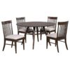 Everton 5-piece Round 53-inch Dining Table Set Dark Walnut