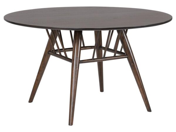 Everton Round 53-inch Wood Dining Table Dark Walnut