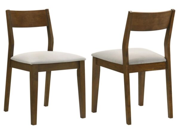 Almonte Dining Chair Upholstered Seat Dark Brown (Set of 2)