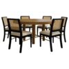Arini 7-piece Round Dining Table Set Sand Wash and Black