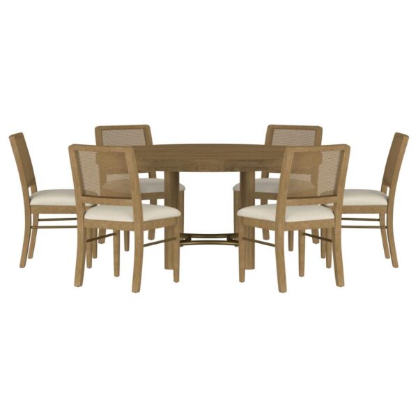Arini 7-piece Round Dining Room Table Set Sand Wash