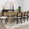 Arini 7-piece Extension Leaf Dining Table Set Sand Wash and Black