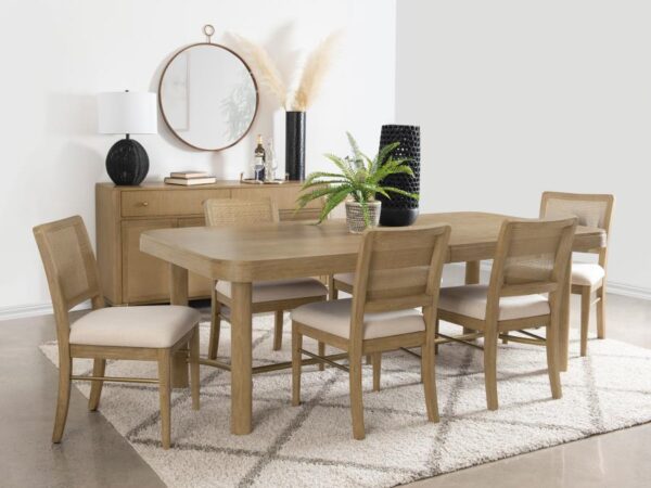 Arini 7-piece Extension Leaf Dining Table Set Sand Wash