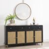 Arini 2-drawer Cane Door Dining Sideboard Server Black