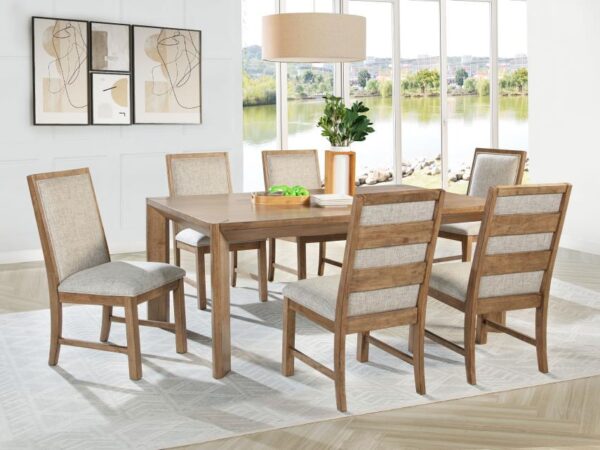 Bruner 7-piece 72-inch Rectangular Dining Set Natural Brown