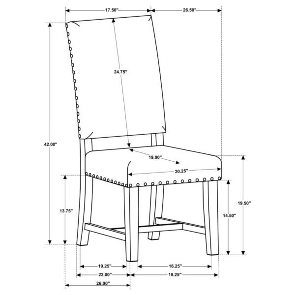 Twain Upholstered Dining Side Chair Warm Grey (Set of 2)
