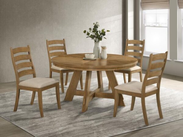 Danvers 5-piece Dining Table Set Brown Oak and Latte